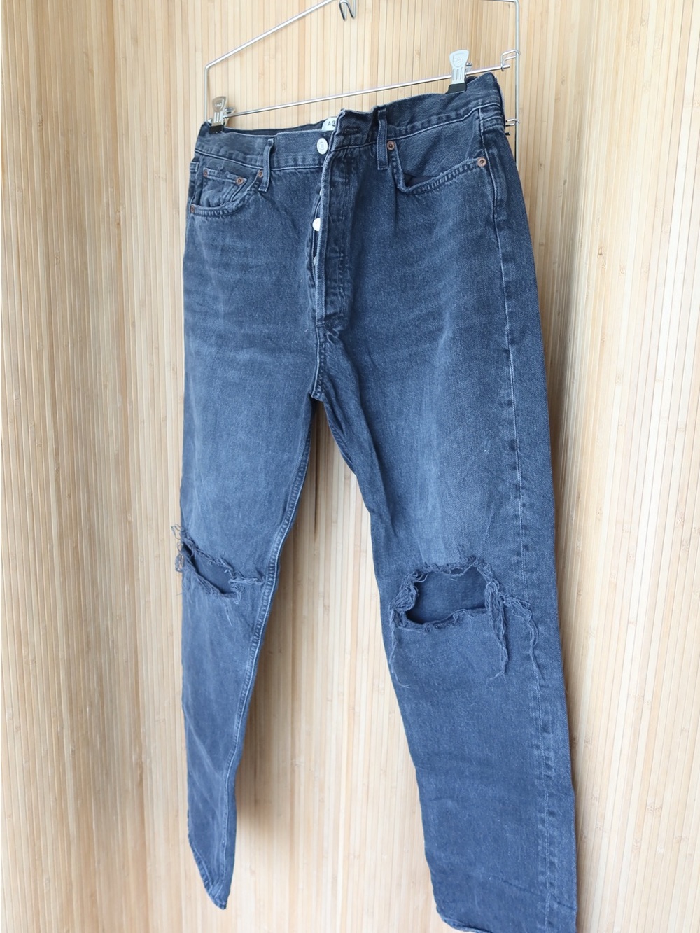 Agolde Women's Black Washed High-Rise Jeans